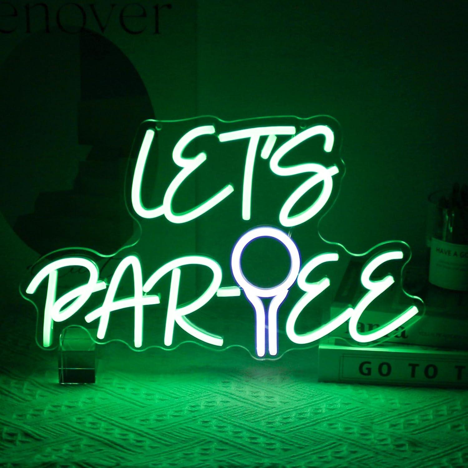 Neon Sign Party - Let's Par Tee Neon Sign Golf
