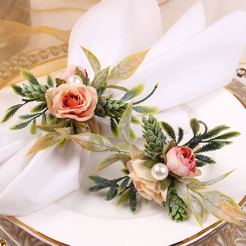 Party Event Supplier - Napkin Rings Holder Rose & Pine
