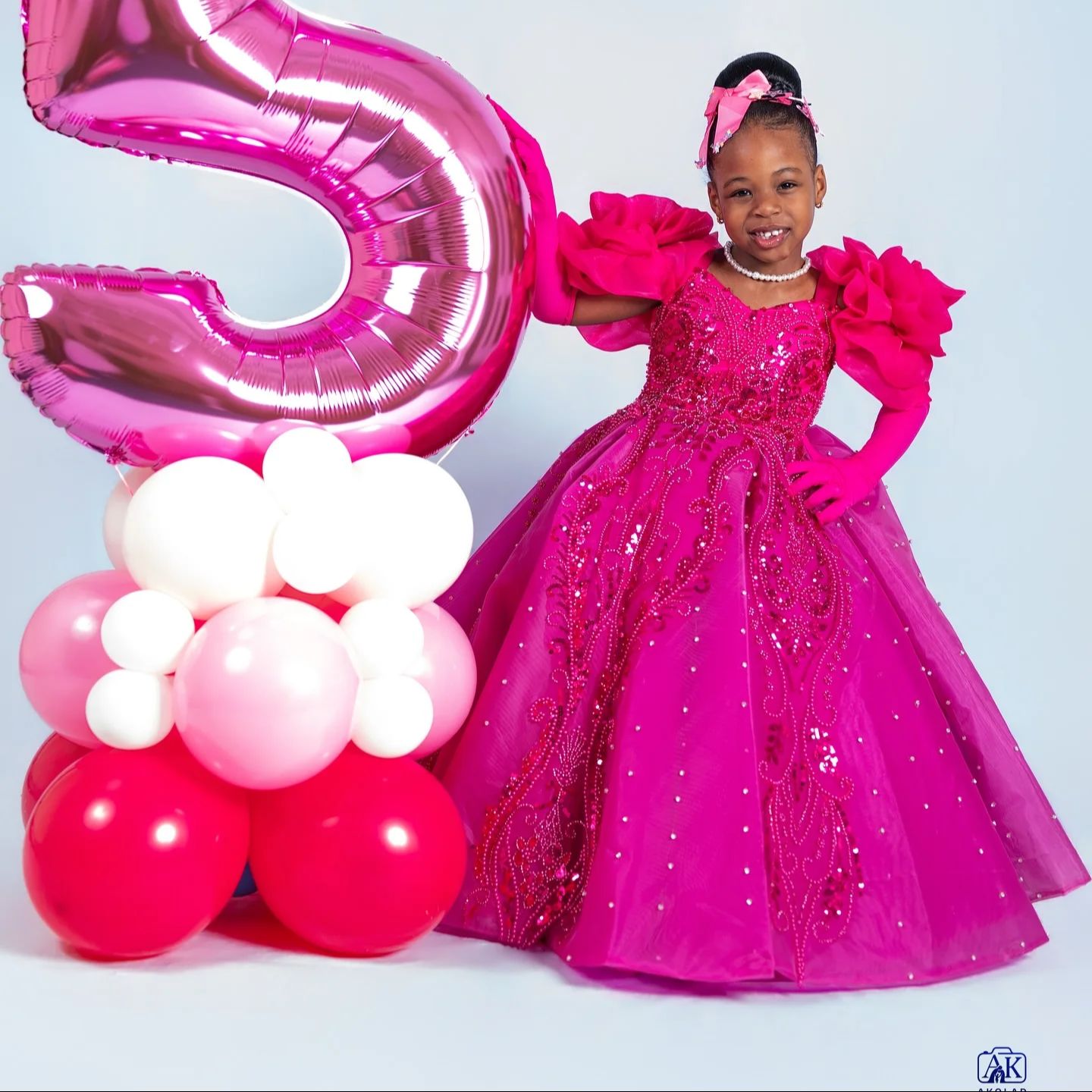 Glitter Tablecloth - Customized Hot Pink Flower Girl Dress