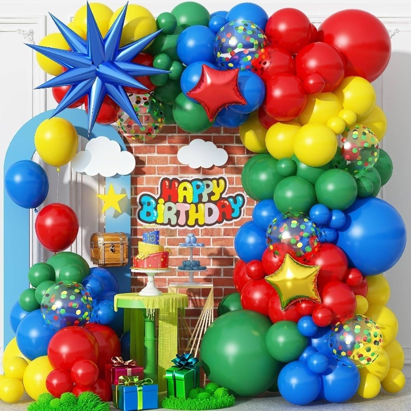 Balloon Arch Kit - 123pcs Red Yellow Green Balloon Garland