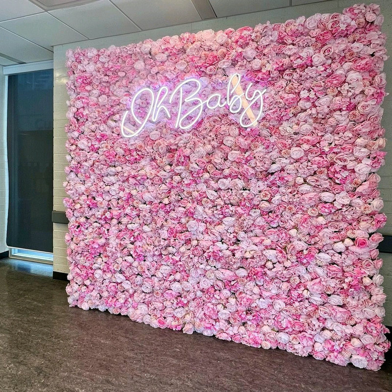 Flower Wall Panel - Purple Pink Aritificial Flower Wall Panels