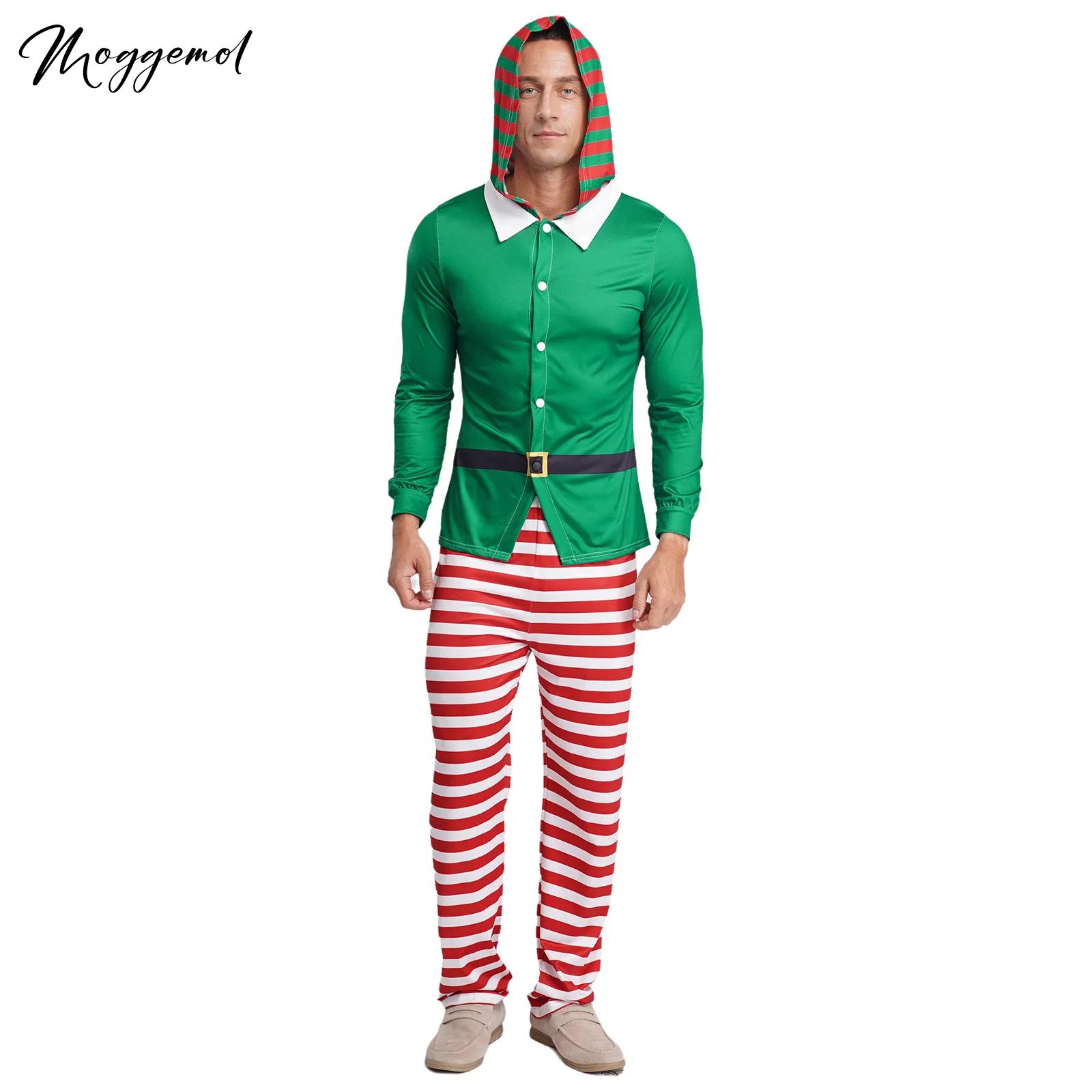 Eve Party - Mens Christmas Elf Pajamas Party Cosplay