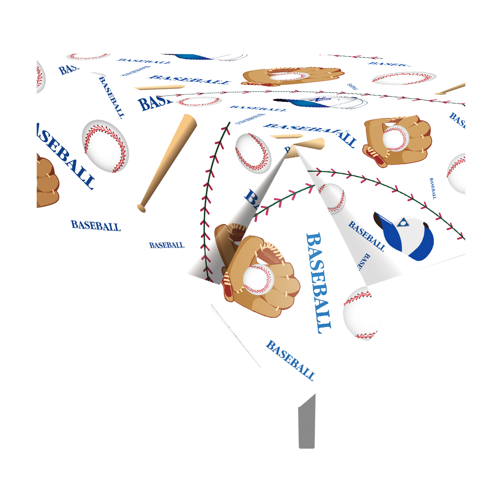 Table Cloth Disposable - 130x220cm Baseball Sports Disposable Tablecloth For