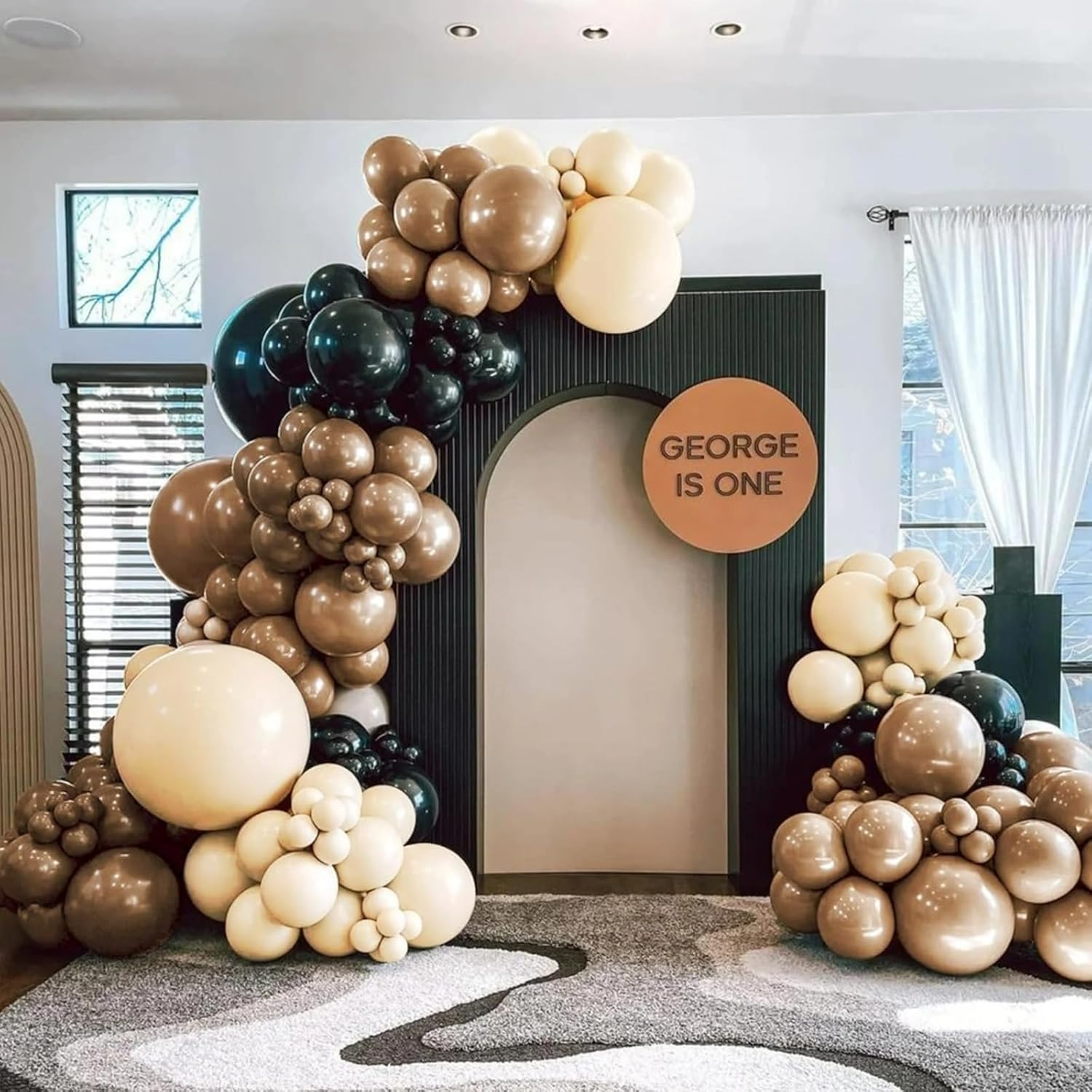 Balloon Arch Kit - 102Pcs Brown and Black Balloons Garland