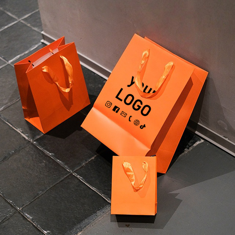 Event Party Shop - 10pcs Orange Clothing Tote Bags Holiday