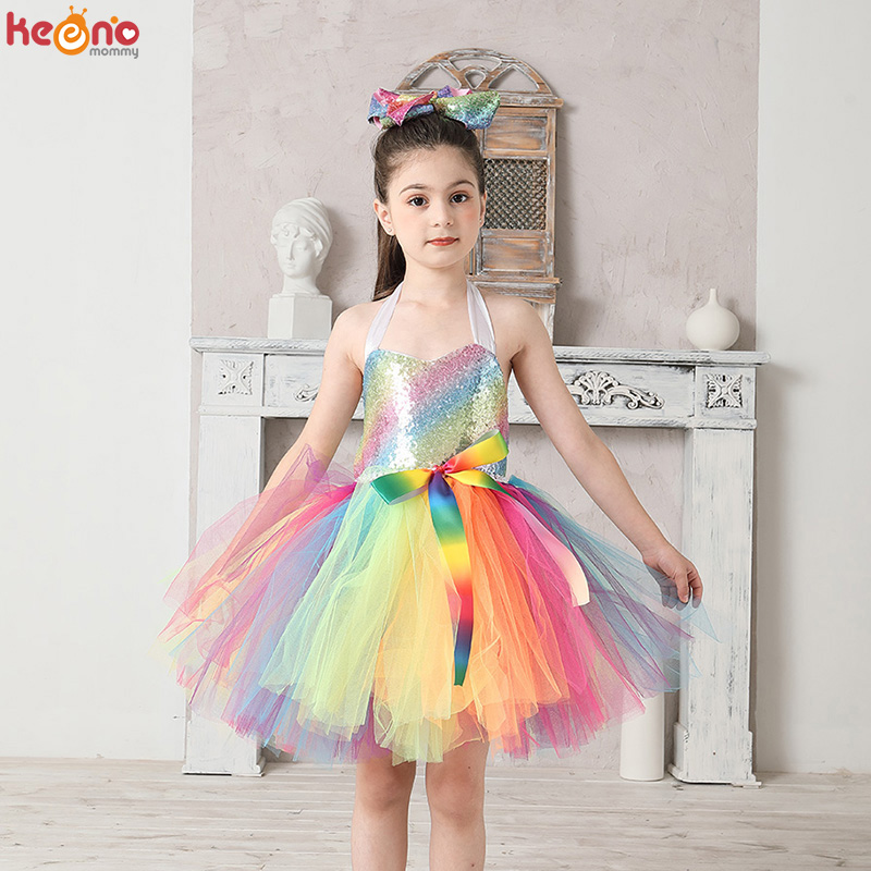 Glitter Tablecloth - Rainbow Sequins Girl Princess Tutu Dress