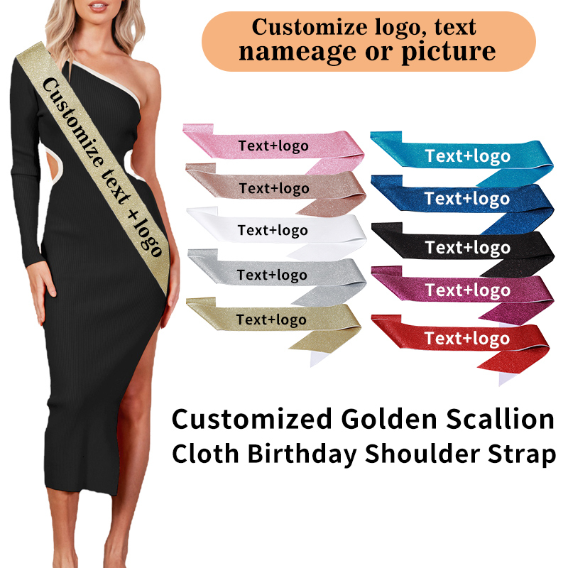 Birthday Sash Glitter - Diy Custom Glitter Satin Sash Writen