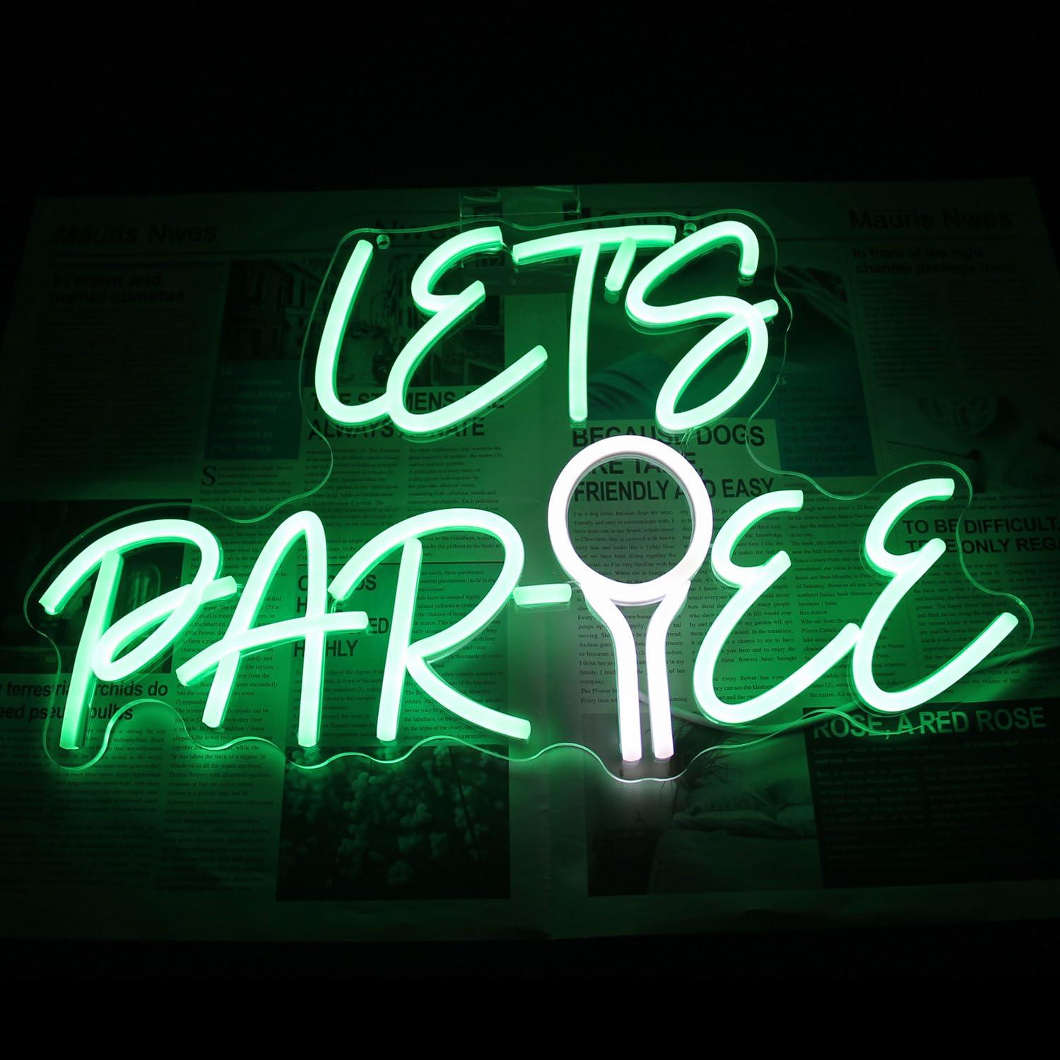 Let's Par Tee Neon Sign Golf B - Neon Sign Party 评论和价格