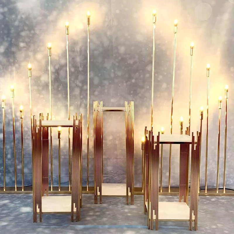 decoration gold metal walkway  - Dessert Table Backdrop 评论和价格