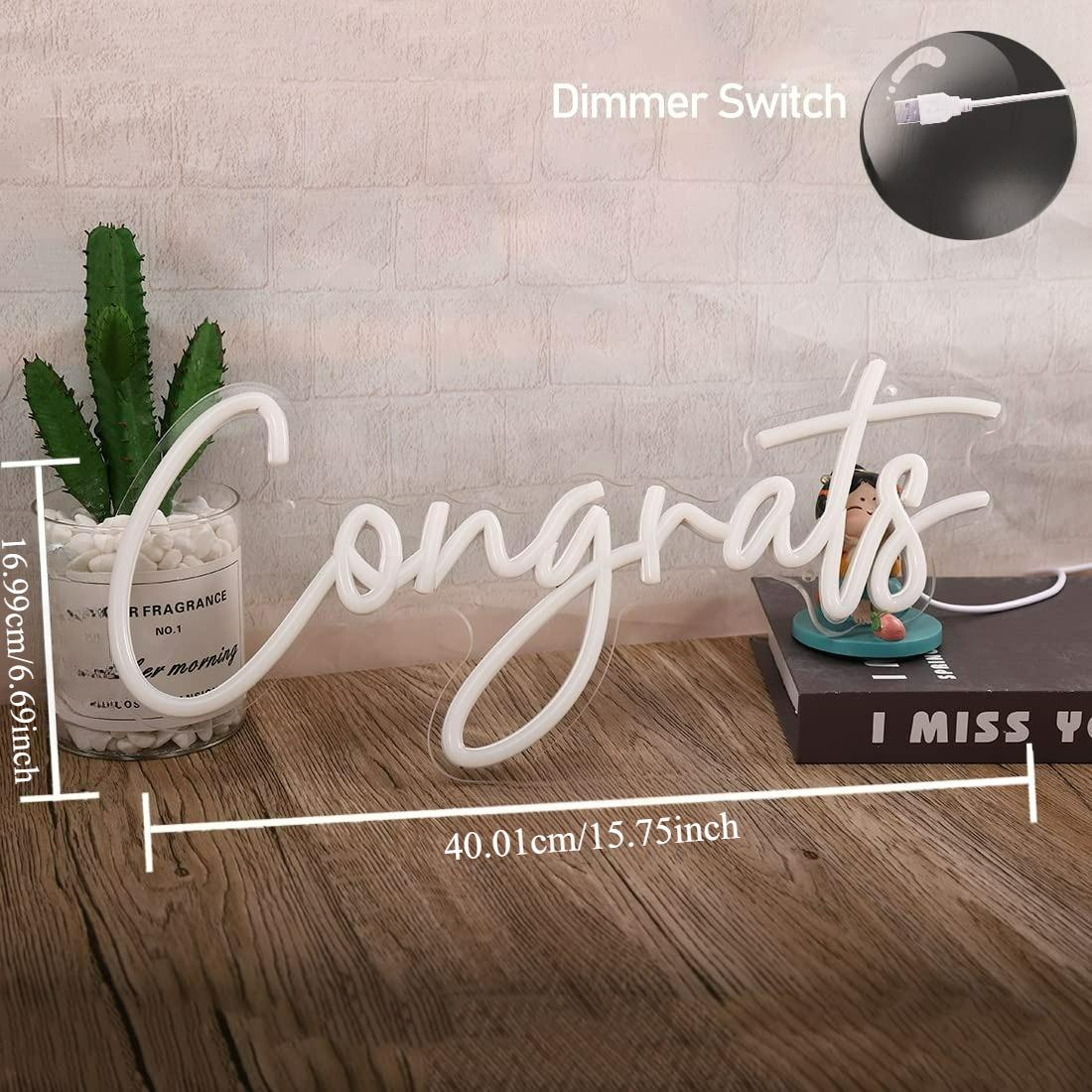 Congrats Neon Sign USB Dimmabl - Neon Sign Party 评论和价格