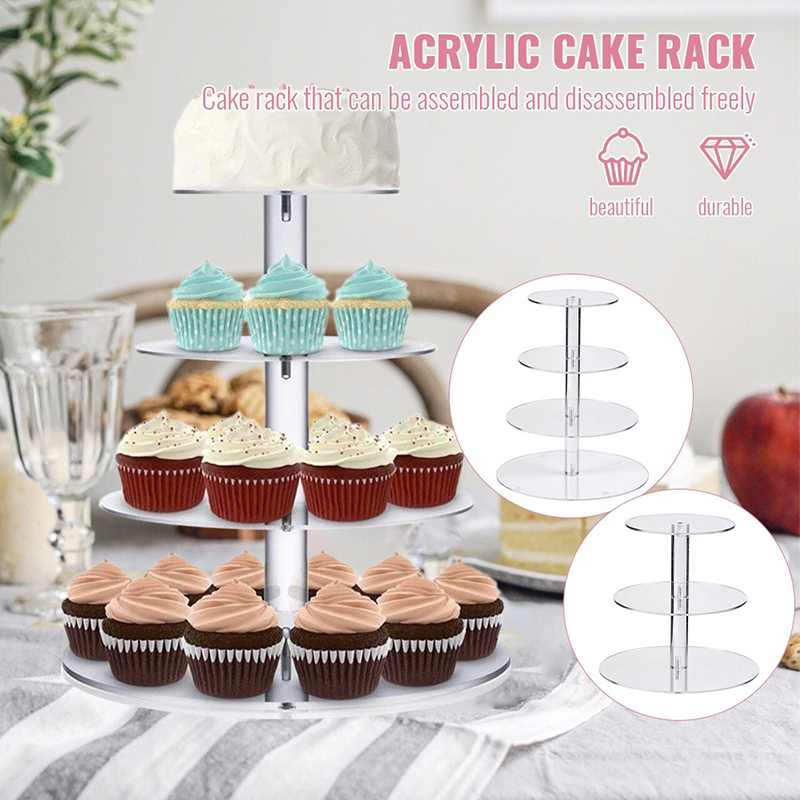 1 Pc 3/4/5 Tier Acrylic Round  - Cupcake Stand Tier 评论和价格
