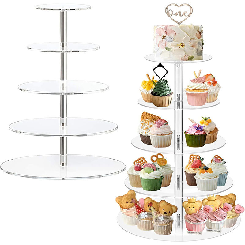 1 Pc 3/4/5 Tier Acrylic Round  - Cupcake Stand Tier 评论和价格