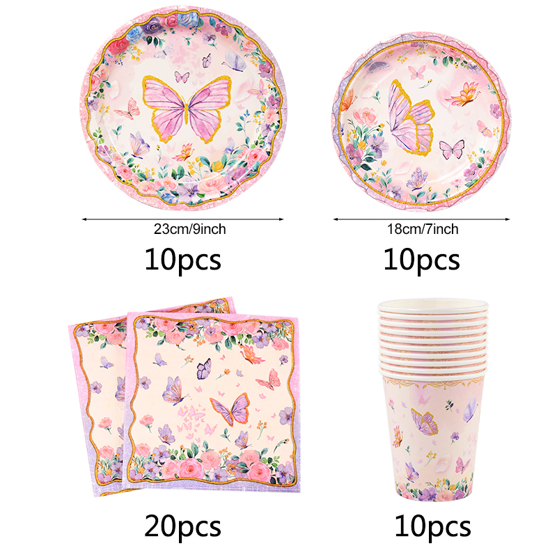 Pink Butterfly Disposable Tabl - Table Cloth Disposable 评论和价格