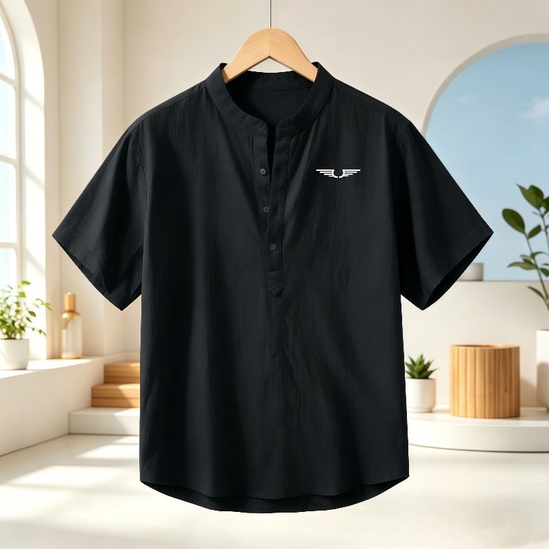 Men's cotton and linen Henley  - Event Support 评论和价格