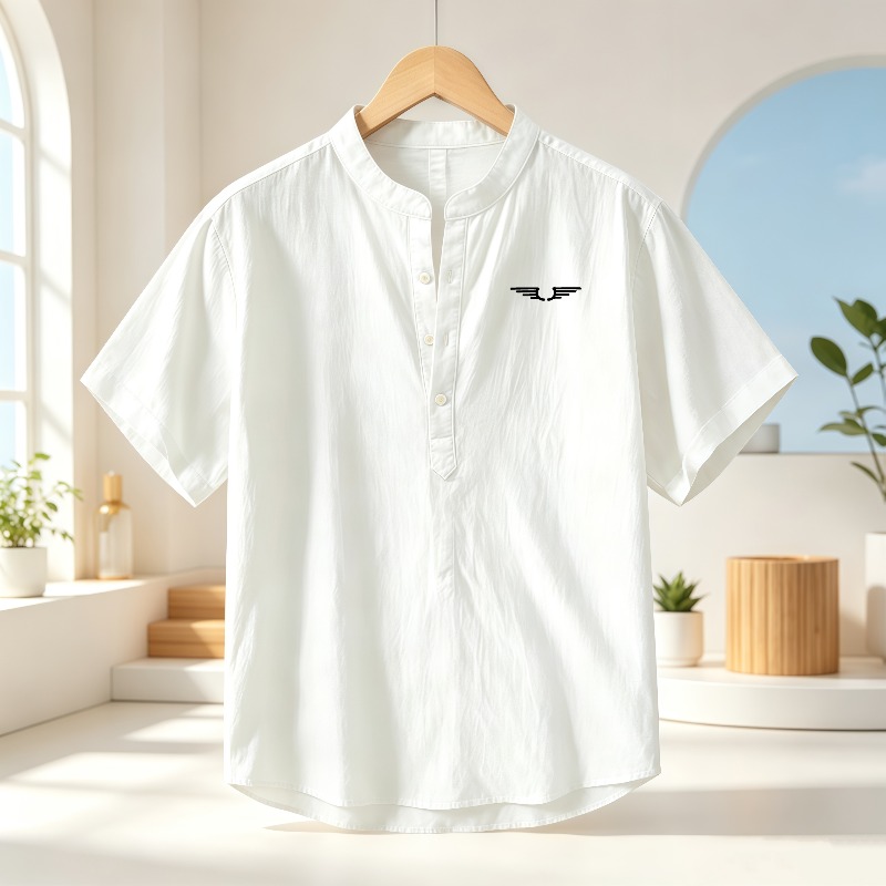 Men's cotton and linen Henley  - Event Support 评论和价格