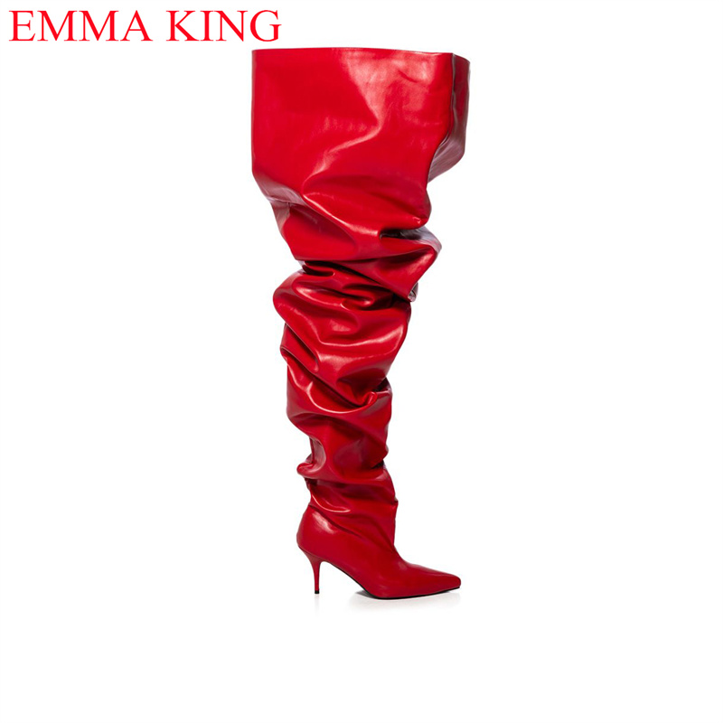 Fall Red Pleated Womens Thigh  - Eve Party 评论和价格