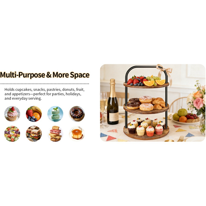 ABLN-Wooden Cupcake Stand Dess - Cupcake Stand Tier 评论和价格