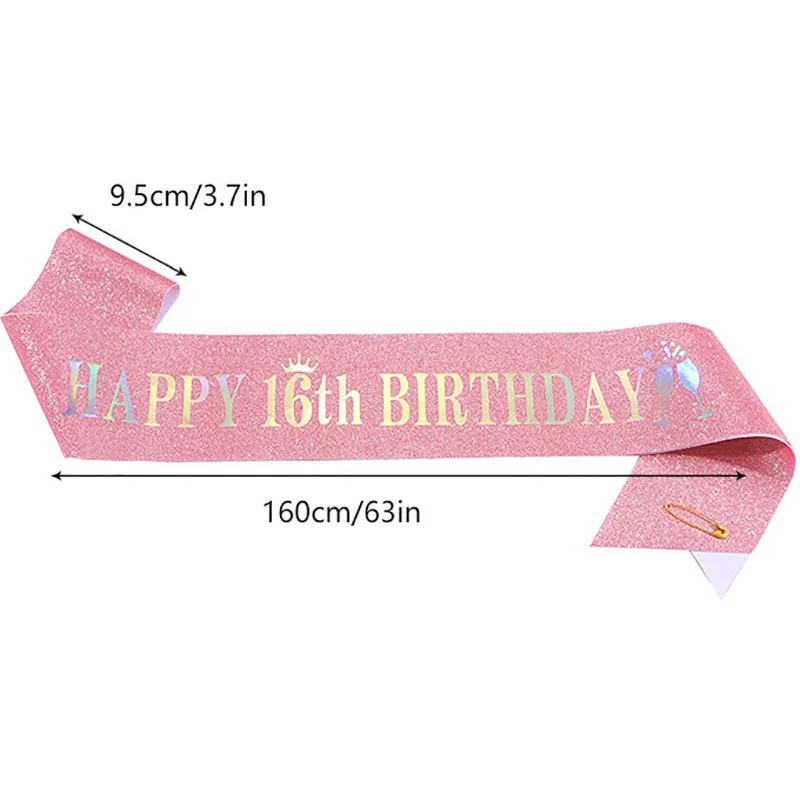 Happy 10th 13th 16th 21st 30th - Birthday Sash Glitter 评论和价格