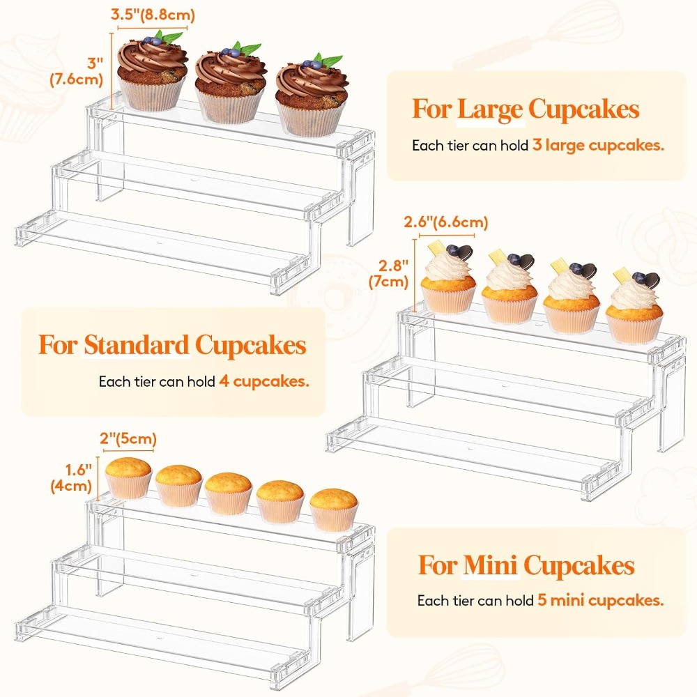 3 Tier Clear Acrylic Spice Rac - Cupcake Stand Tier 评论和价格