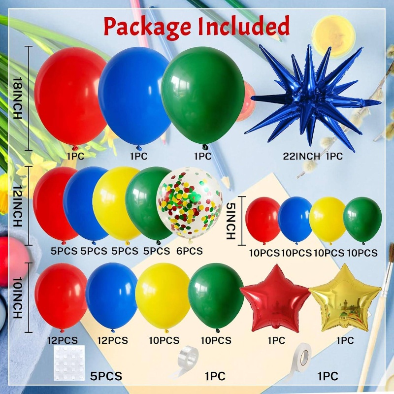 123pcs Red Yellow Green Balloo - Balloon Arch Kit 评论和价格