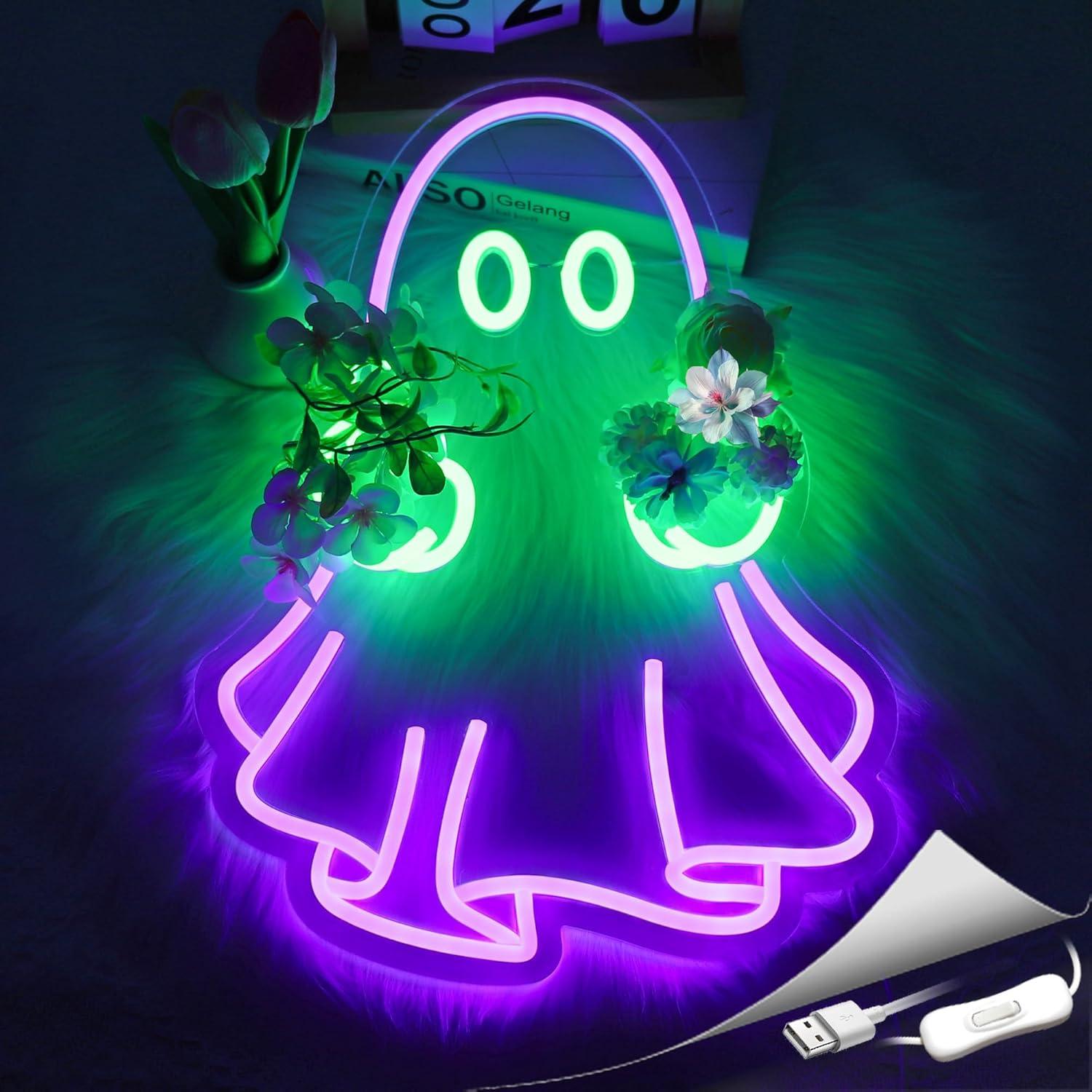 Ghost Neon Sign USB Powered LE - Neon Sign Party 评论和价格