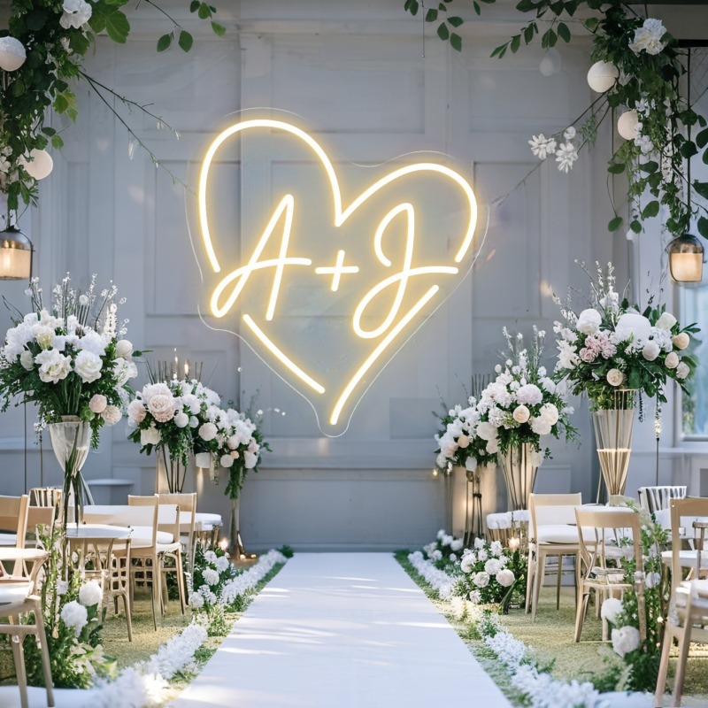 Custom Initials Heart LED Neon - Neon Sign Party 评论和价格