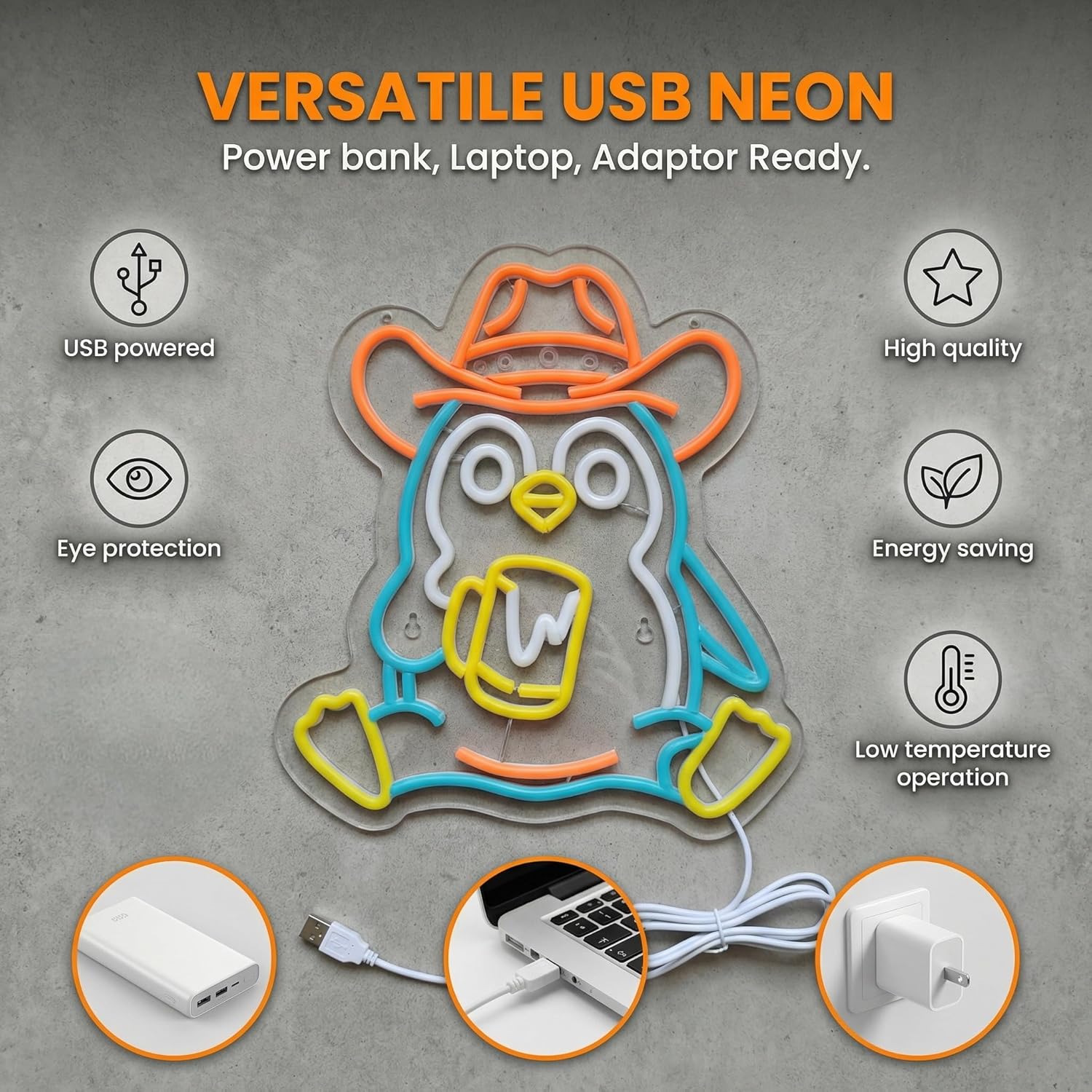 Penguin Neon Sign USB Powered  - Neon Sign Party 评论和价格