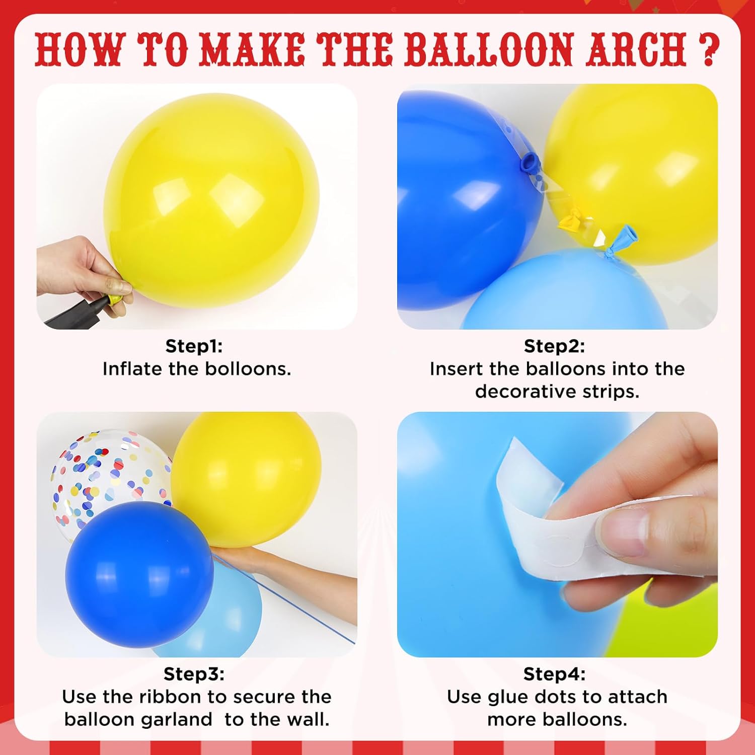 Blue Red Yellow Rainbow Balloo - Balloon Arch Kit 评论和价格