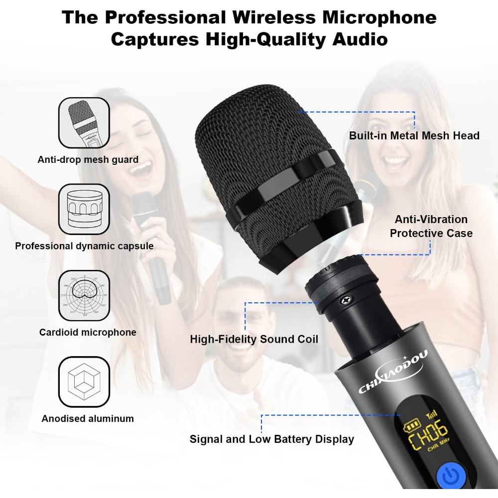 UHF Metal Dual Handheld Dynami - Event & Party Supply 评论和价格