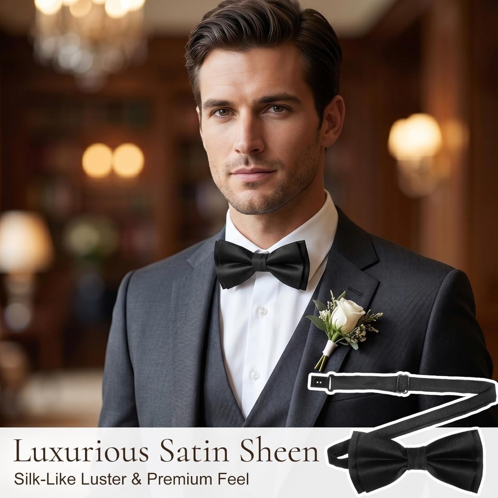 Men's Bow Ties, 2-Pack Solid C - Event & Party Supply 评论和价格