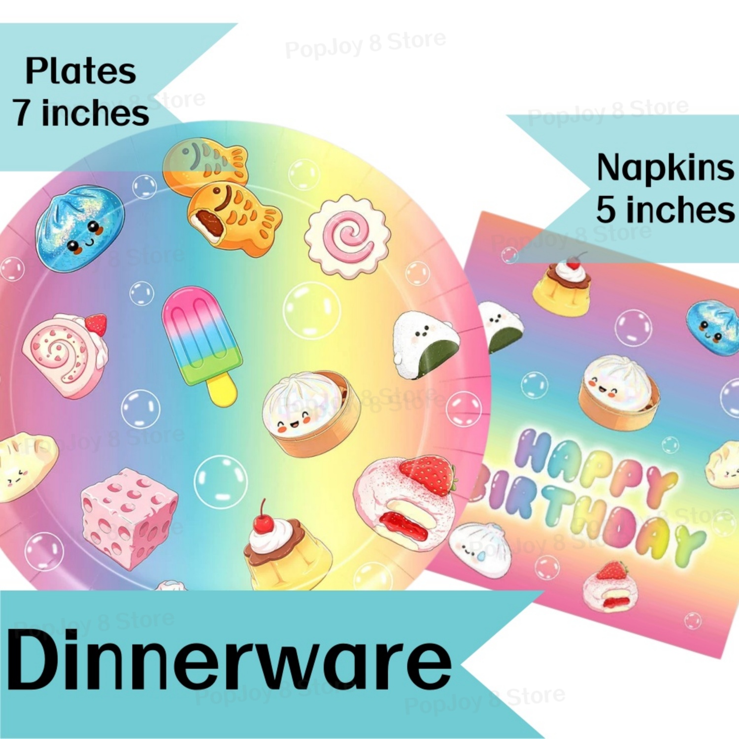 Colorful Dumpling Birthday Dec - Table Cloth Disposable 评论和价格
