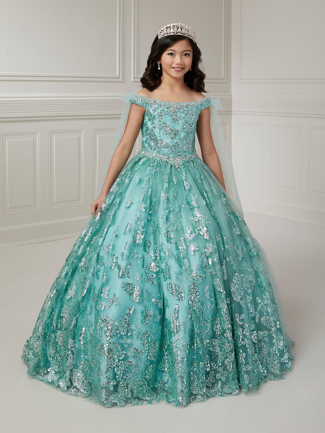 Gorgeous Flower Girl Dress Gre - Birthday Sash Glitter 评论和价格