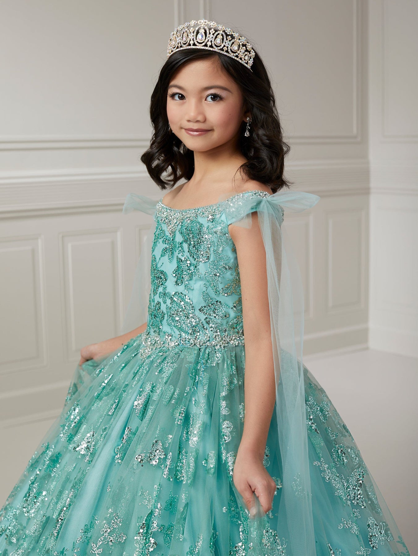 Gorgeous Flower Girl Dress Gre - Birthday Sash Glitter 评论和价格