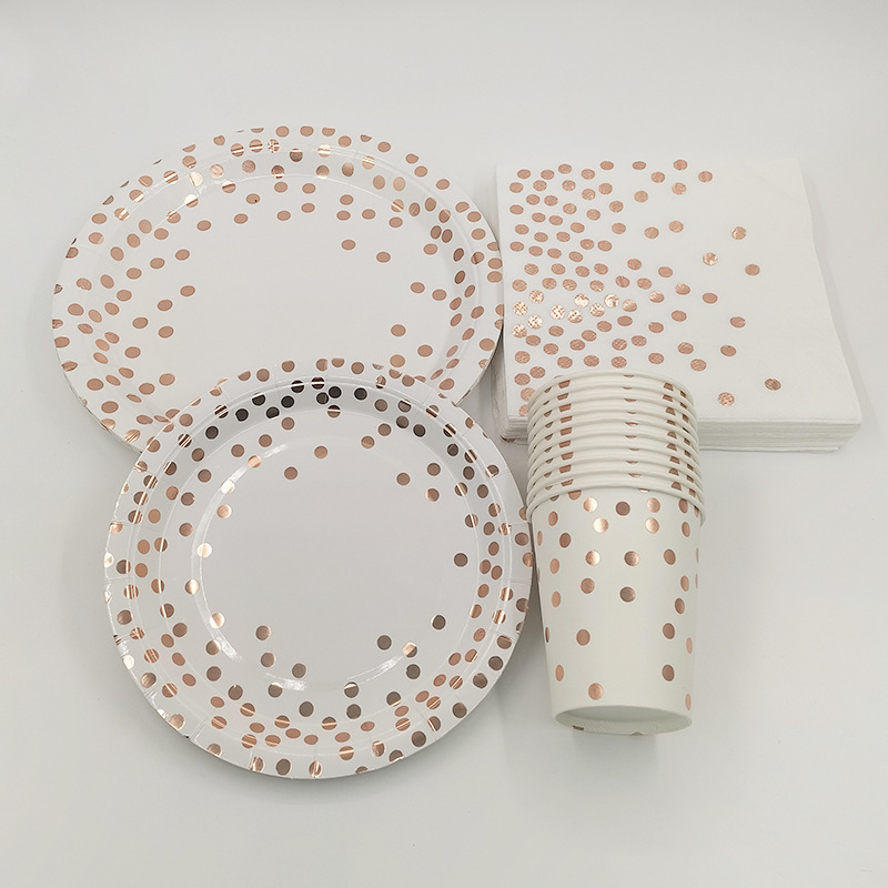 Rose Gold Party Tableware Kit  - Table Cloth Disposable 评论和价格