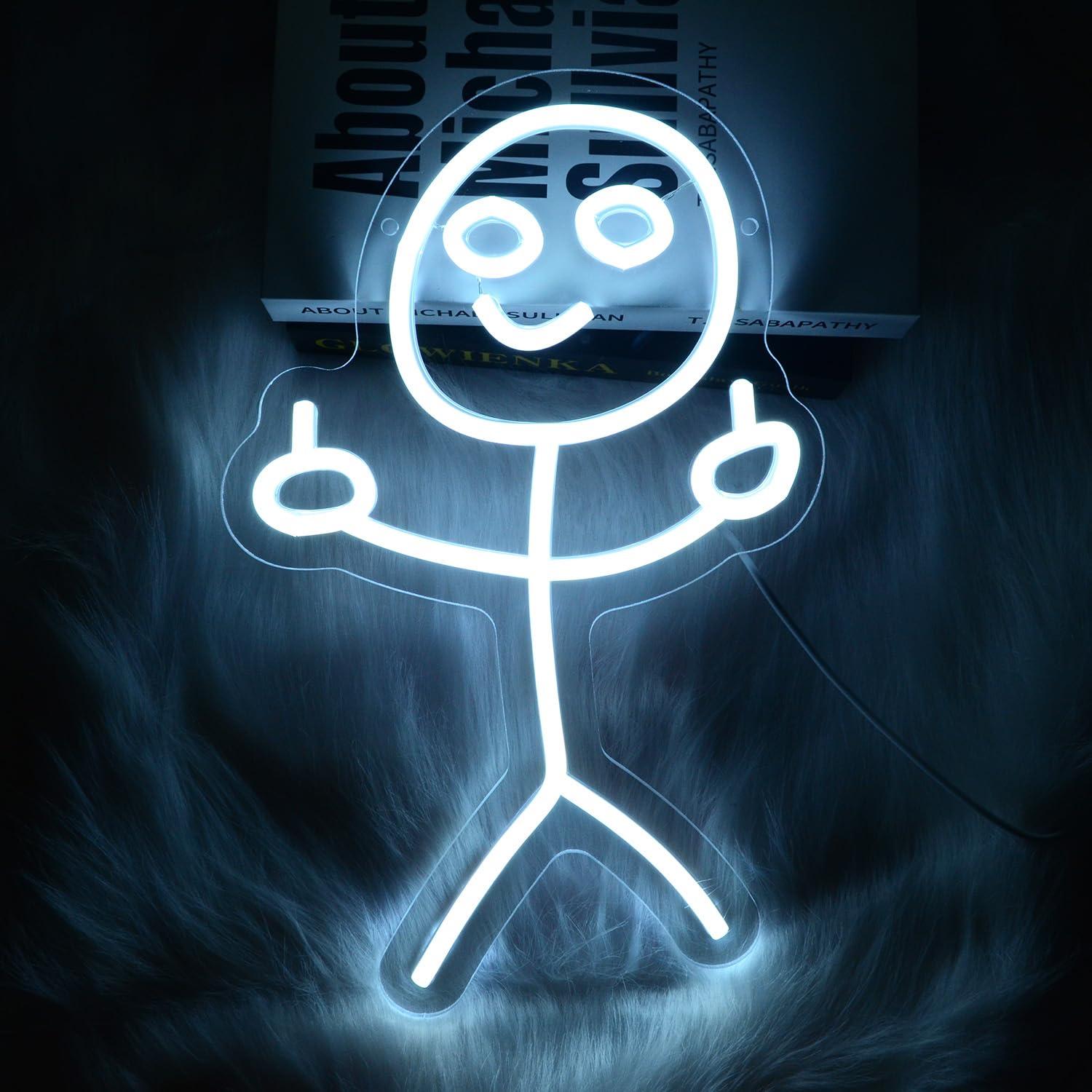 Funny Middle Finger Stickman N - Neon Sign Party 评论和价格