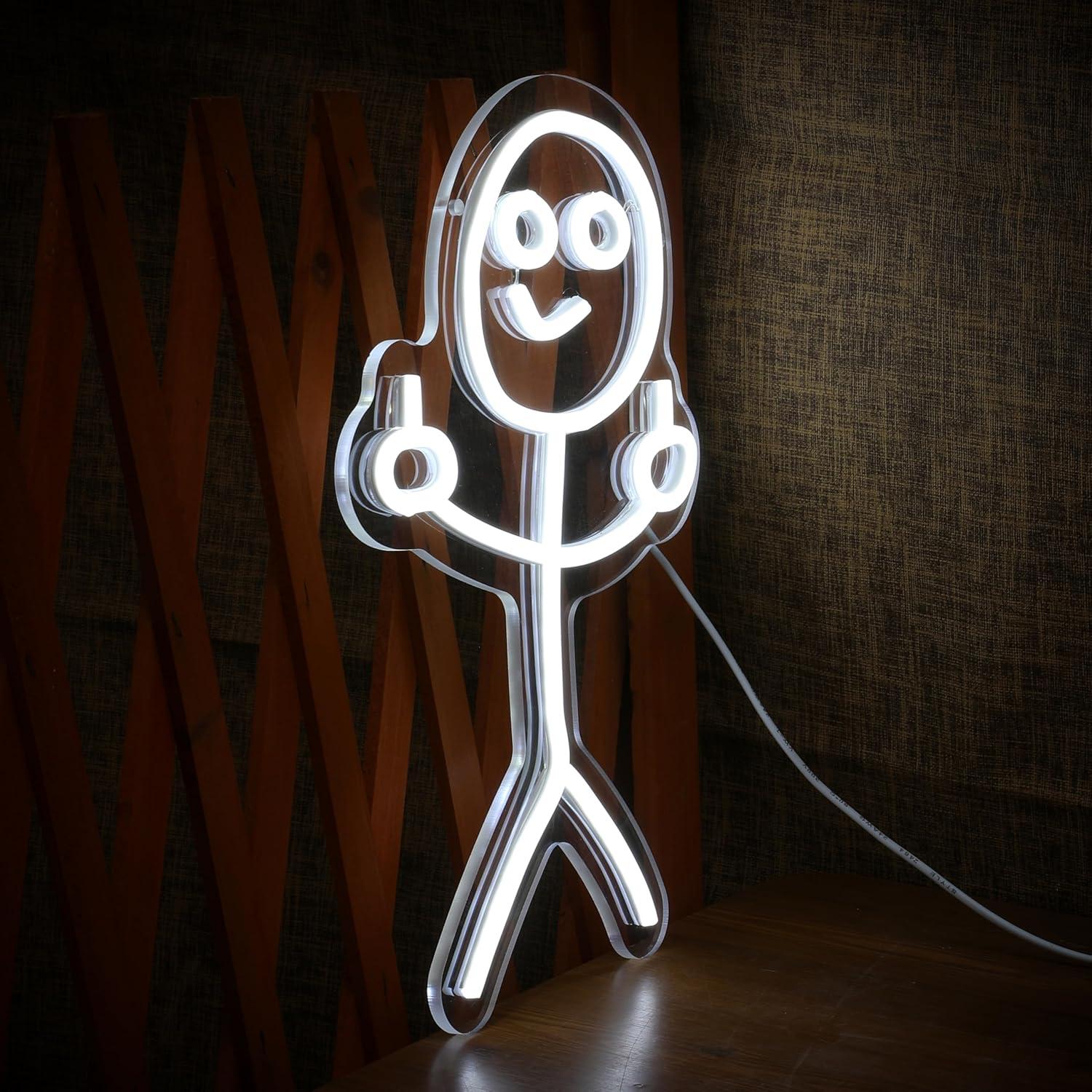 Funny Middle Finger Stickman N - Neon Sign Party 评论和价格