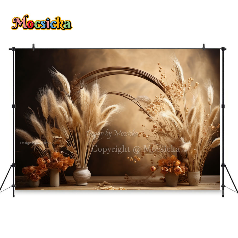 Mocsicka Boho Retro Brown Phot - Dessert Table Backdrop 评论和价格