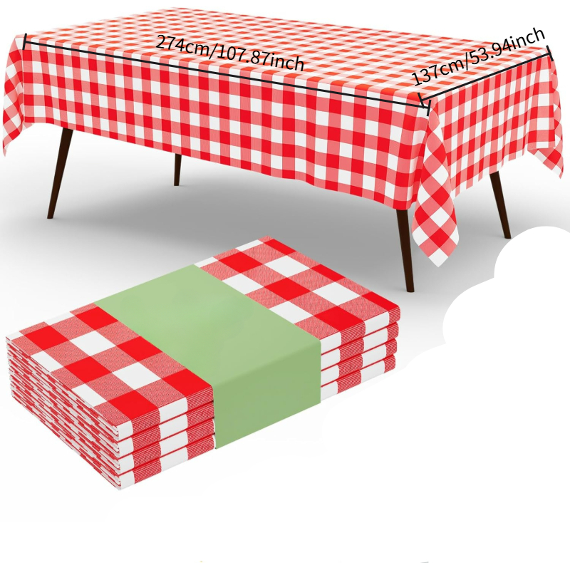 Rectangular Red White Checkere - Table Cloth Disposable 评论和价格