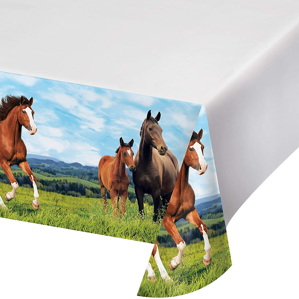 130x220 CM Wild Horse Tableclo - Table Cloth Disposable 评论和价格
