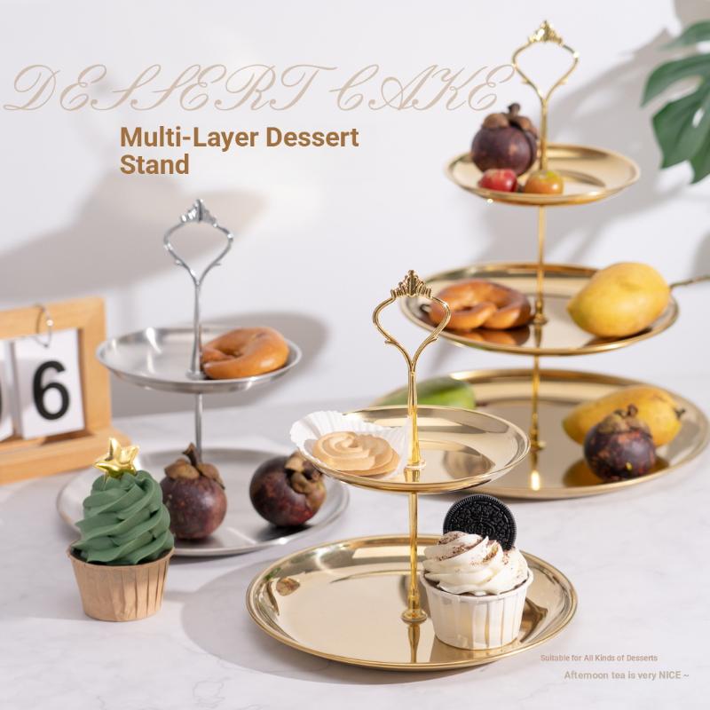 Gold Silver 2/3-Tier Cake Stan - Cupcake Stand Tier 评论和价格
