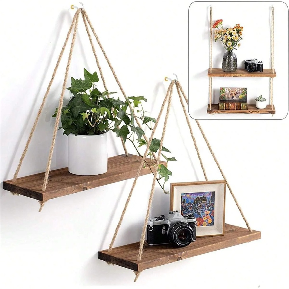 1pc Wood Hanging Shelve Swing  - Flower Wall Panel 评论和价格