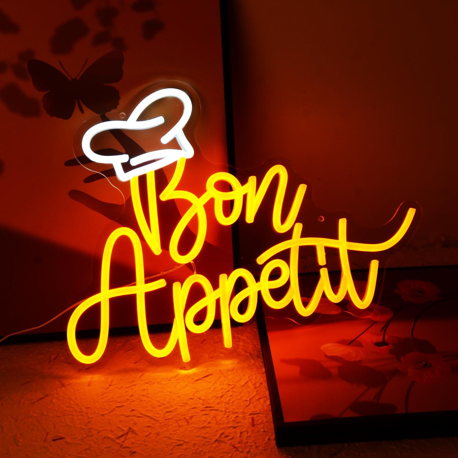 Bon Appetit Chef Hat Neon Sign - Neon Sign Party 评论和价格