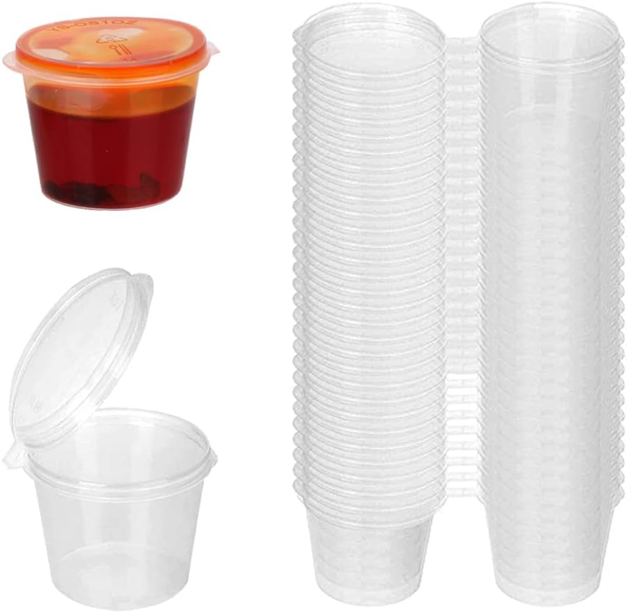 Disposable Clear Plastic Sauce - Plastic Cup 50Pcs 评论和价格