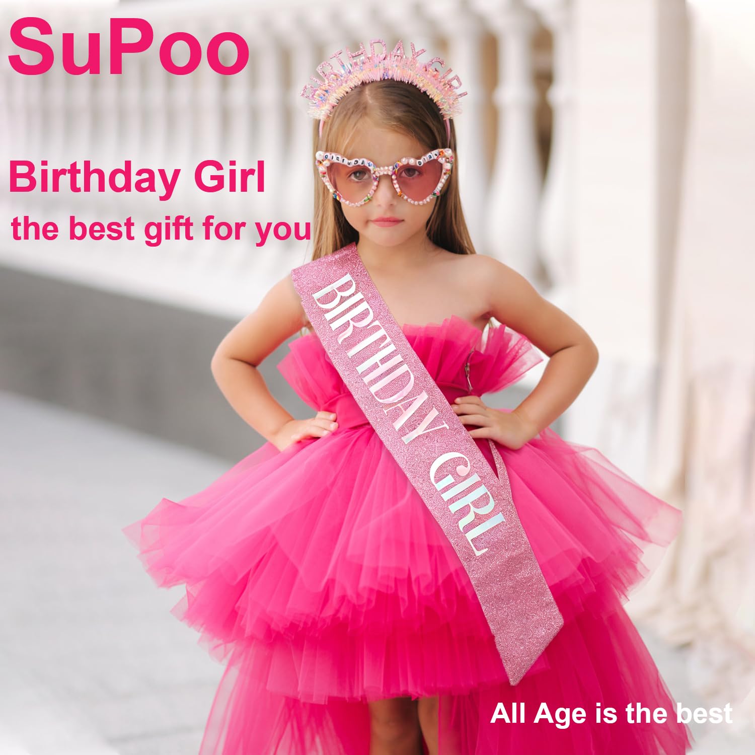 Birthday Girl Headband Sash Su - Birthday Sash Glitter 评论和价格