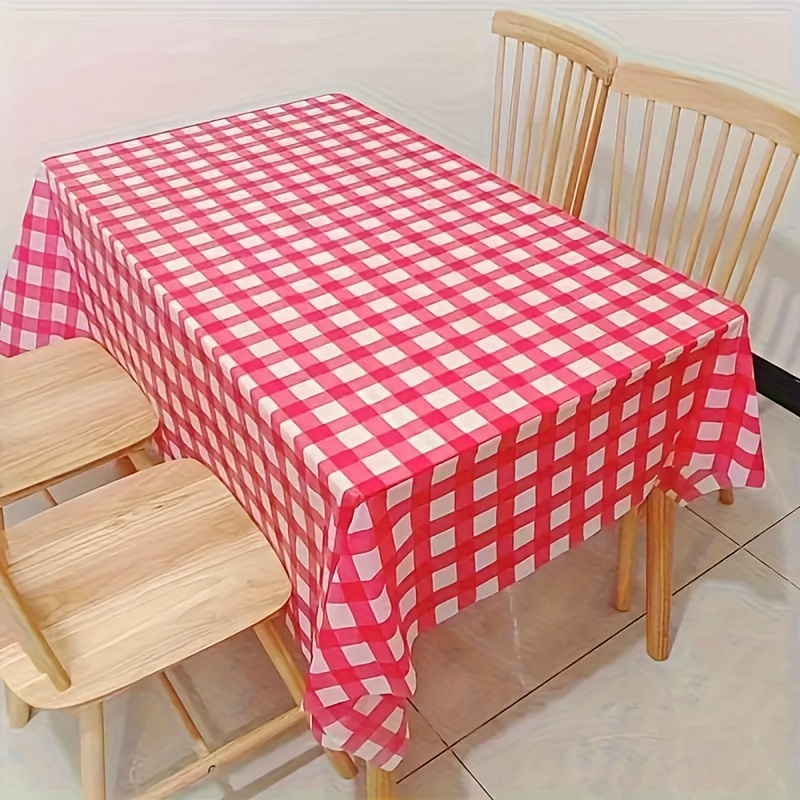10pc PE Plaid Table Cover Rect - Table Cloth Disposable 评论和价格