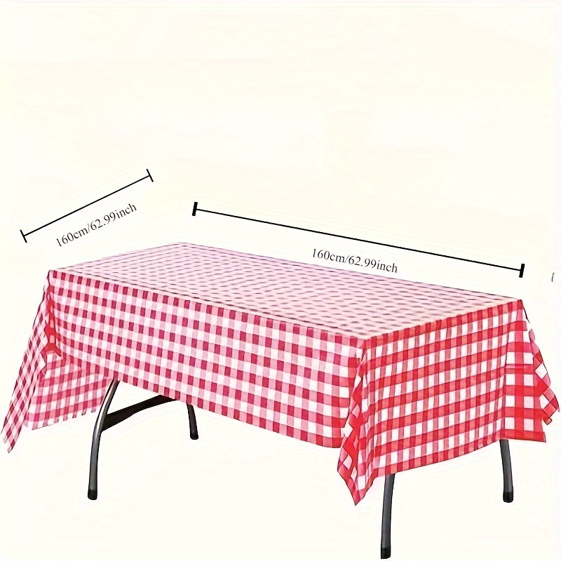 10pc PE Plaid Table Cover Rect - Table Cloth Disposable 评论和价格
