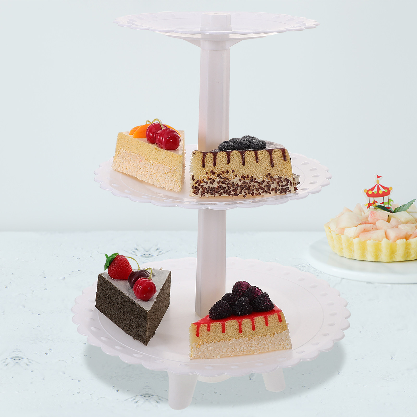 Three-Tier Plastic Cake Stand  - Cupcake Stand Tier 评论和价格