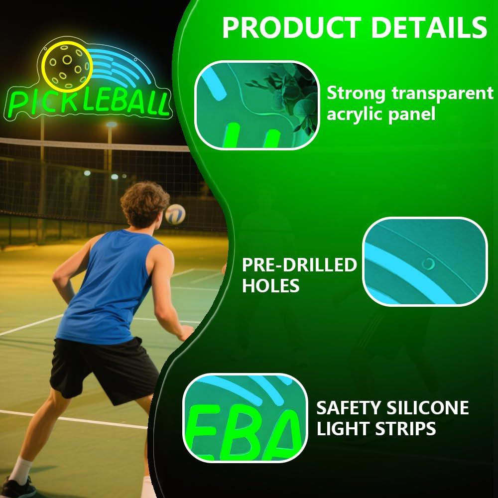 Pickleball Neon Sign USB Dimma - Neon Sign Party 评论和价格
