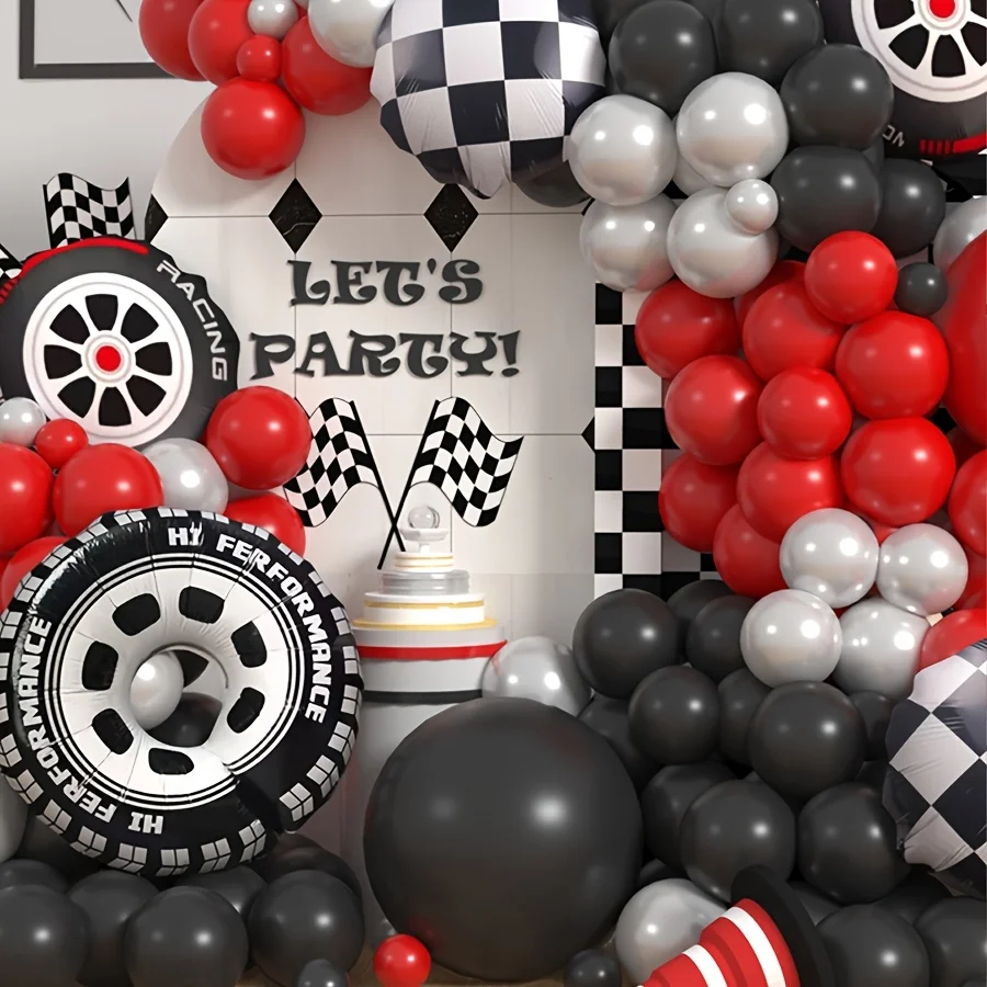 109pcs Race Car Theme Balloon  - Balloon Arch Kit 评论和价格