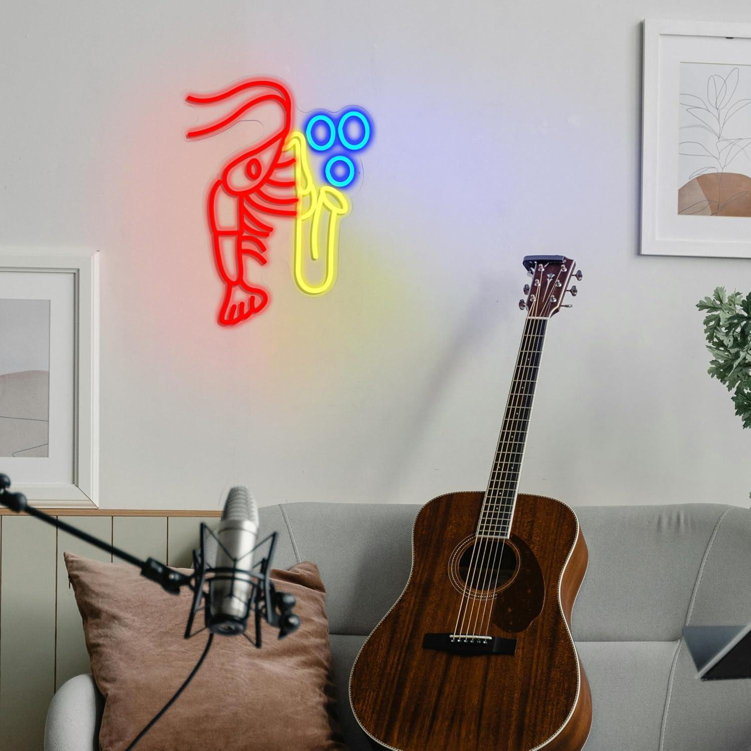 Lobster Saxophone Neon Sign Ja - Neon Sign Party 评论和价格